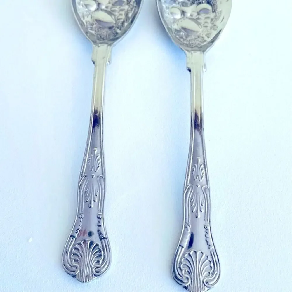 Vtg Silver Plated Fruit Salad Serving Fork Spoon FB Rogers Italy